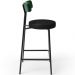 Kit 06 Banquetas Baixa Bar Cozinha Sala De Jantar Milão L02 Facto Verde Preto - Lyam Decor