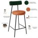 Kit 06 Banquetas Baixa Cozinha Sala Jantar Bancada Milão L02 Facto Verde Musgo Camel  - Lyam Decor