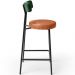 Kit 06 Banquetas Baixa Cozinha Sala Jantar Bancada Milão L02 Facto Verde Musgo Camel  - Lyam Decor