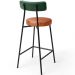 Kit 06 Banquetas Baixa Cozinha Sala Jantar Bancada Milão L02 Facto Verde Musgo Camel  - Lyam Decor