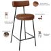 Kit 06 Banquetas Baixa Para Cozinha Sala De Jantar Bancada Milão L02 Couríssimo Marrom - Lyam Decor