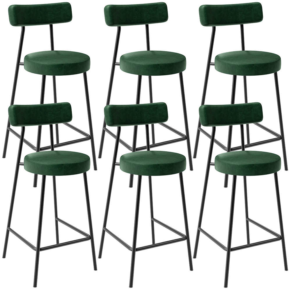 Kit 06 Banquetas Baixa Para Cozinha Sala De Jantar Bancada Milão L02 Facto Verde Musgo - Lyam Decor