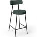 Kit 06 Banquetas Baixa Para Cozinha Sala De Jantar Bancada Milão L02 Linho Verde Musgo - Lyam Decor