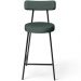 Kit 06 Banquetas Baixa Para Cozinha Sala De Jantar Bancada Milão L02 Linho Verde Musgo - Lyam Decor