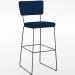Kit 06 Banquetas Para Cozinha Sala De Jantar Base Em Aço Allana L02 Suede Azul Marinho - Lyam Decor