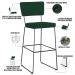 Kit 06 Banquetas Para Cozinha Sala De Jantar Base Em Aço Allana L02 Suede Verde Musgo - Lyam Decor