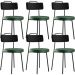 Kit 06 Cadeira Estofada Para Sala Jantar Barcelona L02 Couríssimo Preto Facto Verde Musgo - Lyam