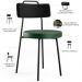 Kit 06 Cadeira Estofada Para Sala Jantar Barcelona L02 Couríssimo Preto Facto Verde Musgo - Lyam