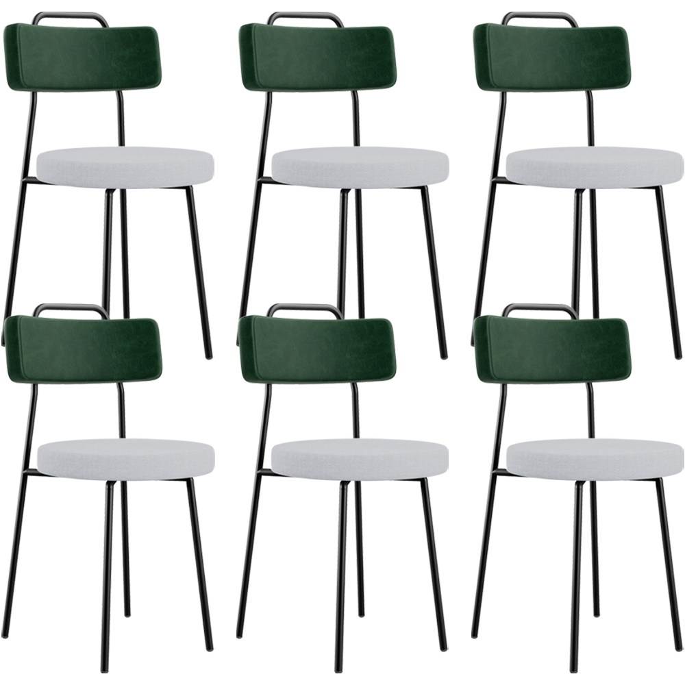 Kit 06 Cadeiras Decorativa Estofada Sala Jantar Barcelona L02 Facto Verde Musgo Linho Cinza - Lyam