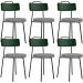 Kit 06 Cadeiras Decorativa Estofada Sala Jantar Barcelona L02 Facto Verde Musgo Pied Poule - Lyam