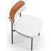 Kit 06 Cadeiras Decorativa Para Sala De Jantar Melina L02 Faixa Couríssimo Camel Facto Branco - Lyam Decor