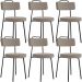 Kit 06 Cadeiras Decorativas Estofada Para Sala De Jantar Barcelona L02 Bouclê Bege - Lyam Decor