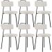 Kit 06 Cadeiras Decorativas Estofada Para Sala De Jantar Barcelona L02 Bouclê Cru - Lyam Decor