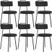 Kit 06 Cadeiras Decorativas Estofada Para Sala De Jantar Barcelona L02 Bouclê Preto - Lyam Decor