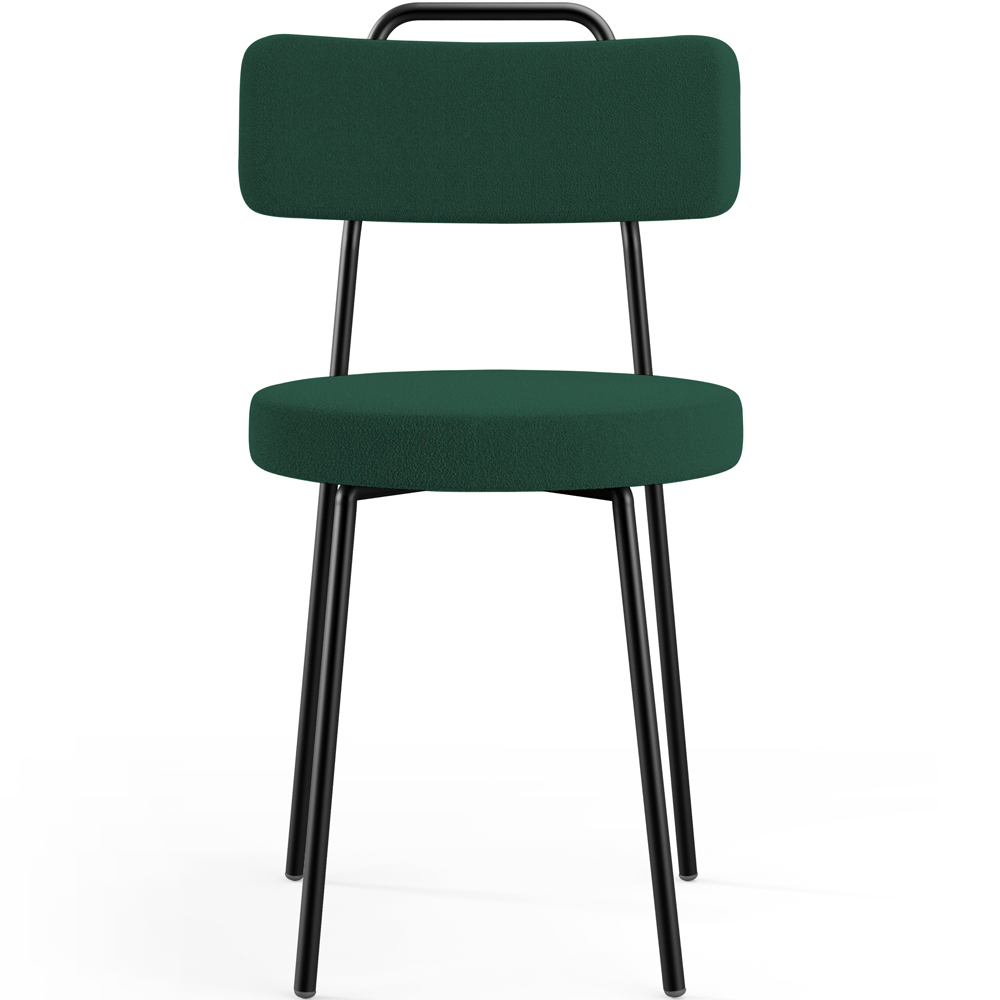 Kit 06 Cadeiras Decorativas Estofada Para Sala De Jantar Barcelona L02 Bouclê Verde - Lyam Decor