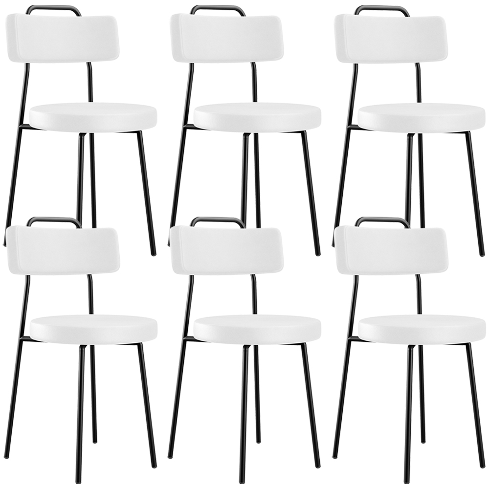 Kit 06 Cadeiras Decorativas Estofada Para Sala De Jantar Barcelona L02 Facto Branco - Lyam Decor