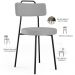 Kit 06 Cadeiras Decorativas Estofada Para Sala De Jantar Barcelona L02 Facto Cinza - Lyam Decor