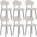 Kit 06 Cadeiras Decorativas Estofada Para Sala De Jantar Barcelona L02 Linho Bege - Lyam Decor