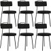 Kit 06 Cadeiras Decorativas Estofada Para Sala De Jantar Barcelona L02 Poliéster Preto - Lyam