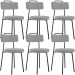 Kit 06 Cadeiras Decorativas Estofada Para Sala De Jantar Barcelona L02 Suede Cinza - Lyam Decor