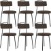 Kit 06 Cadeiras Decorativas Estofada Para Sala De Jantar Barcelona L02 Suede Marrom - Lyam Decor