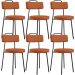 Kit 06 Cadeiras Decorativas Estofada Para Sala De Jantar Barcelona L02 Tecido Terracota - Lyam Decor