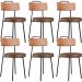 Kit 06 Cadeiras Decorativas Estofada Para Sala Jantar Barcelona L02 Couríssimo Camel Marrom - Lyam