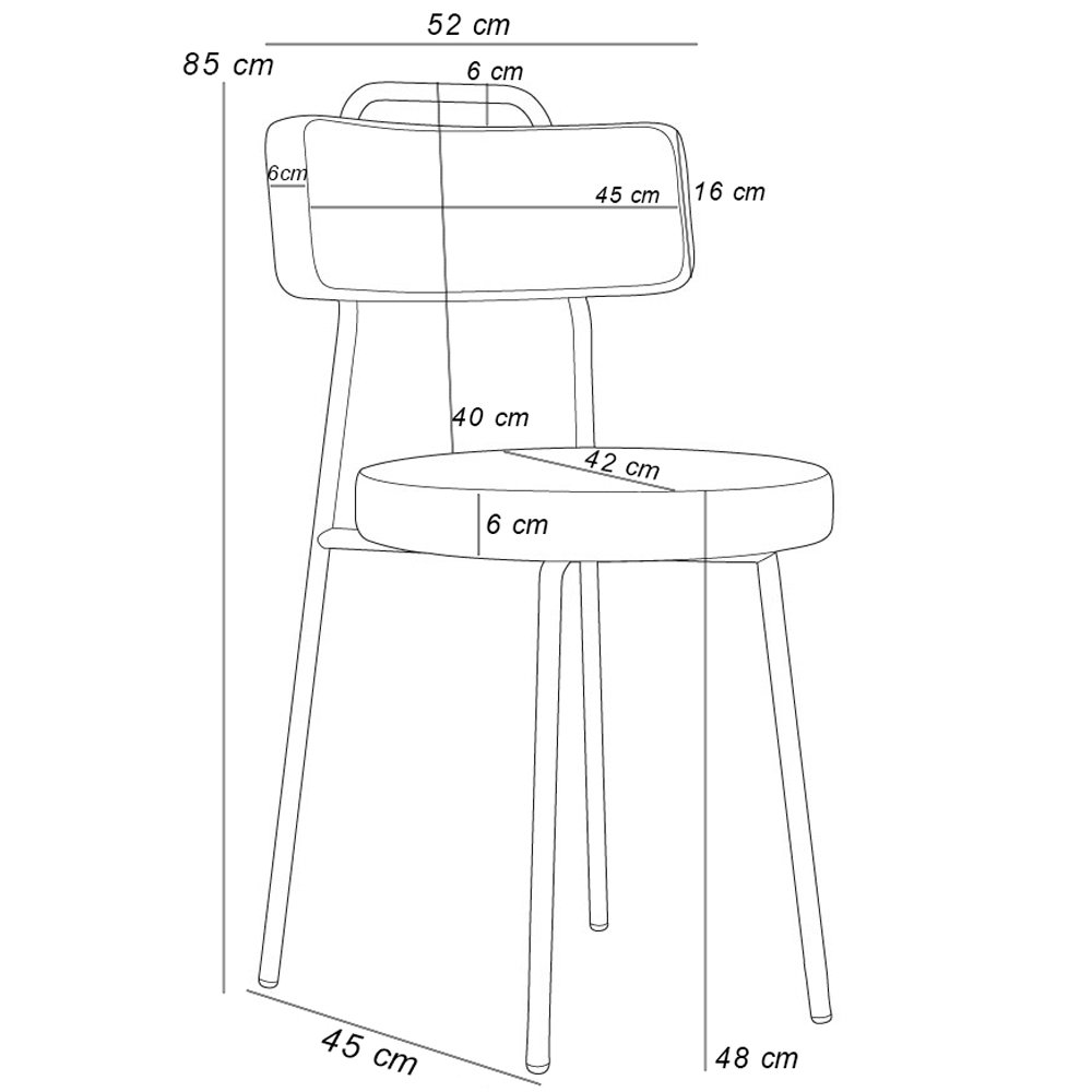 Kit 06 Cadeiras Decorativas Estofada Para Sala Jantar Barcelona L02 Couríssimo Camel Marrom - Lyam