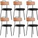 Kit 06 Cadeiras Decorativas Estofada Para Sala Jantar Barcelona L02 Couríssimo Camel Preto - Lyam