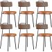 Kit 06 Cadeiras Decorativas Estofada Para Sala Jantar Barcelona L02 Couríssimo Marrom Camel - Lyam