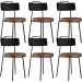 Kit 06 Cadeiras Decorativas Estofada Para Sala Jantar Barcelona L02 Couríssimo Preto Marrom - Lyam