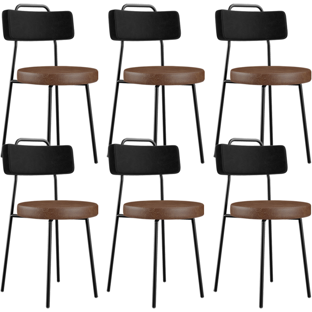 Kit 06 Cadeiras Decorativas Estofada Para Sala Jantar Barcelona L02 Couríssimo Preto Marrom - Lyam