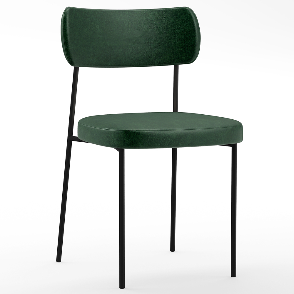 Kit 06 Cadeiras Decorativas Estofada Para Sala Jantar Melina L02 Couríssimo Verde Musgo - Lyam Decor