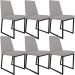 Kit 06 Cadeiras Decorativas Estofada Para Sala de Jantar Dafne L02 Corano Cinza - Lyam Decor