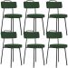 Kit 06 Cadeiras Decorativas Estofada Sala De Jantar Barcelona L02 Suede Verde Musgo - Lyam Decor