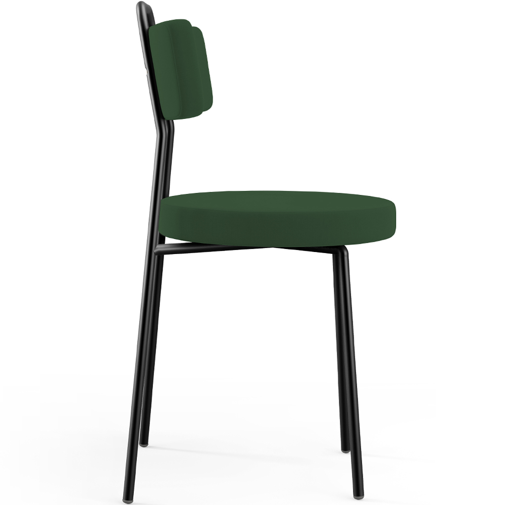 Kit 06 Cadeiras Decorativas Estofada Sala De Jantar Barcelona L02 Suede Verde Musgo - Lyam Decor