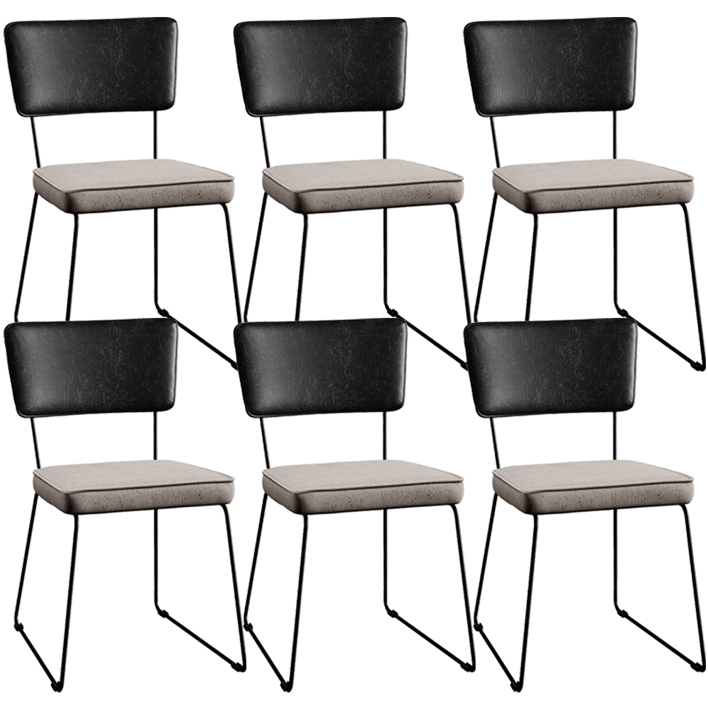 Kit 06 Cadeiras Decorativas Estofada Sala Jantar Allana L02 Couríssimo Preto Linho Bege - Lyam Decor