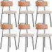 Kit 06 Cadeiras Decorativas Estofada Sala Jantar Barcelona L02 Couríssimo Camel Linho Bege - Lyam