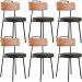 Kit 06 Cadeiras Decorativas Estofada Sala Jantar Barcelona L02 Couríssimo Camel Linho Chumbo - Lyam