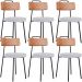 Kit 06 Cadeiras Decorativas Estofada Sala Jantar Barcelona L02 Couríssimo Camel Linho Cinza - Lyam