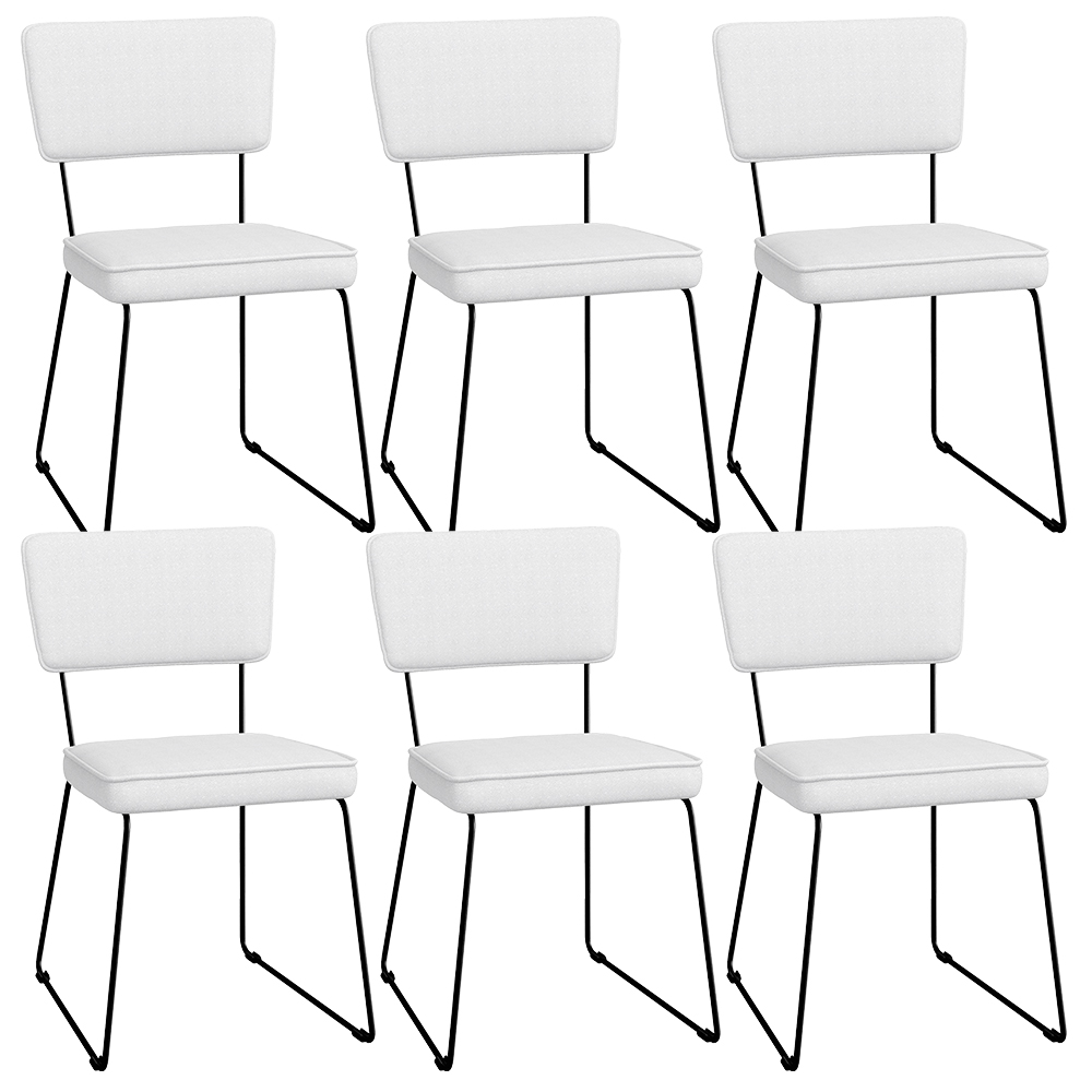 Kit 06 Cadeiras Decorativas Para Sala De Jantar Allana L02 Facto Branco - Lyam Decor