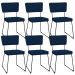 Kit 06 Cadeiras Decorativas Para Sala De Jantar Allana L02 Suede Azul Marinho - Lyam Decor