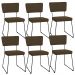 Kit 06 Cadeiras Decorativas Para Sala De Jantar Allana L02 Suede Marrom - Lyam Decor