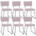 Kit 06 Cadeiras Decorativas Para Sala De Jantar Allana L02 Suede Rosê - Lyam Decor