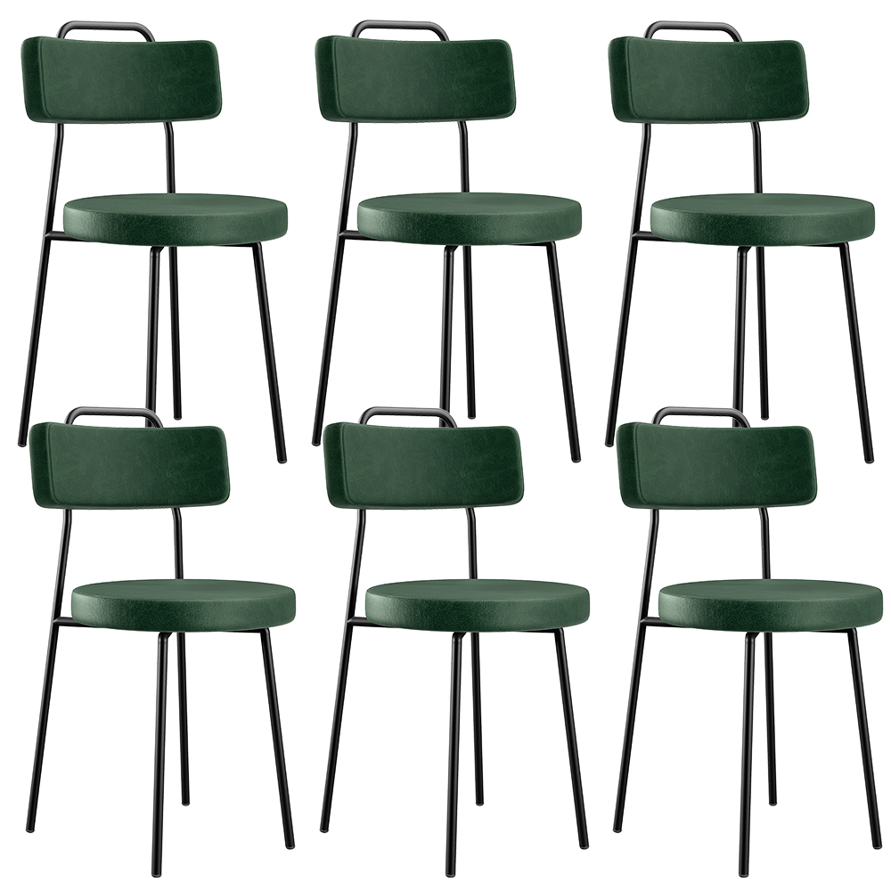 Kit 06 Cadeiras Decorativas Para Sala De Jantar Barcelona L02 Couríssimo Verde Musgo - Lyam Decor