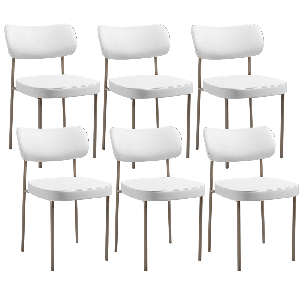 Kit 06 Cadeiras Decorativas Para Sala De Jantar Melina Base Arena L02 Facto Branco - Lyam Decor
