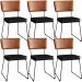Kit 06 Cadeiras Decorativas Sala De Jantar Allana L02 Couríssimo Camel Couríssimo Preto - Lyam Decor
