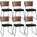 Kit 06 Cadeiras Decorativas Sala De Jantar Allana L02 Couríssimo Marrom Linho Chumbo - Lyam Decor
