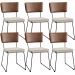Kit 06 Cadeiras Decorativas Sala De Jantar Allana L02 Couríssimo Marrom Linho Cru - Lyam Decor