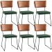 Kit 06 Cadeiras Decorativas Sala Jantar Allana L02 Couríssimo Camel Facto Verde Musgo - Lyam Decor